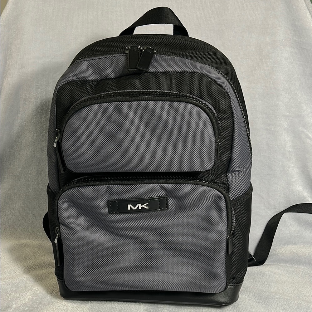 Michael Kors Gray and Black Backpack with Durable Design